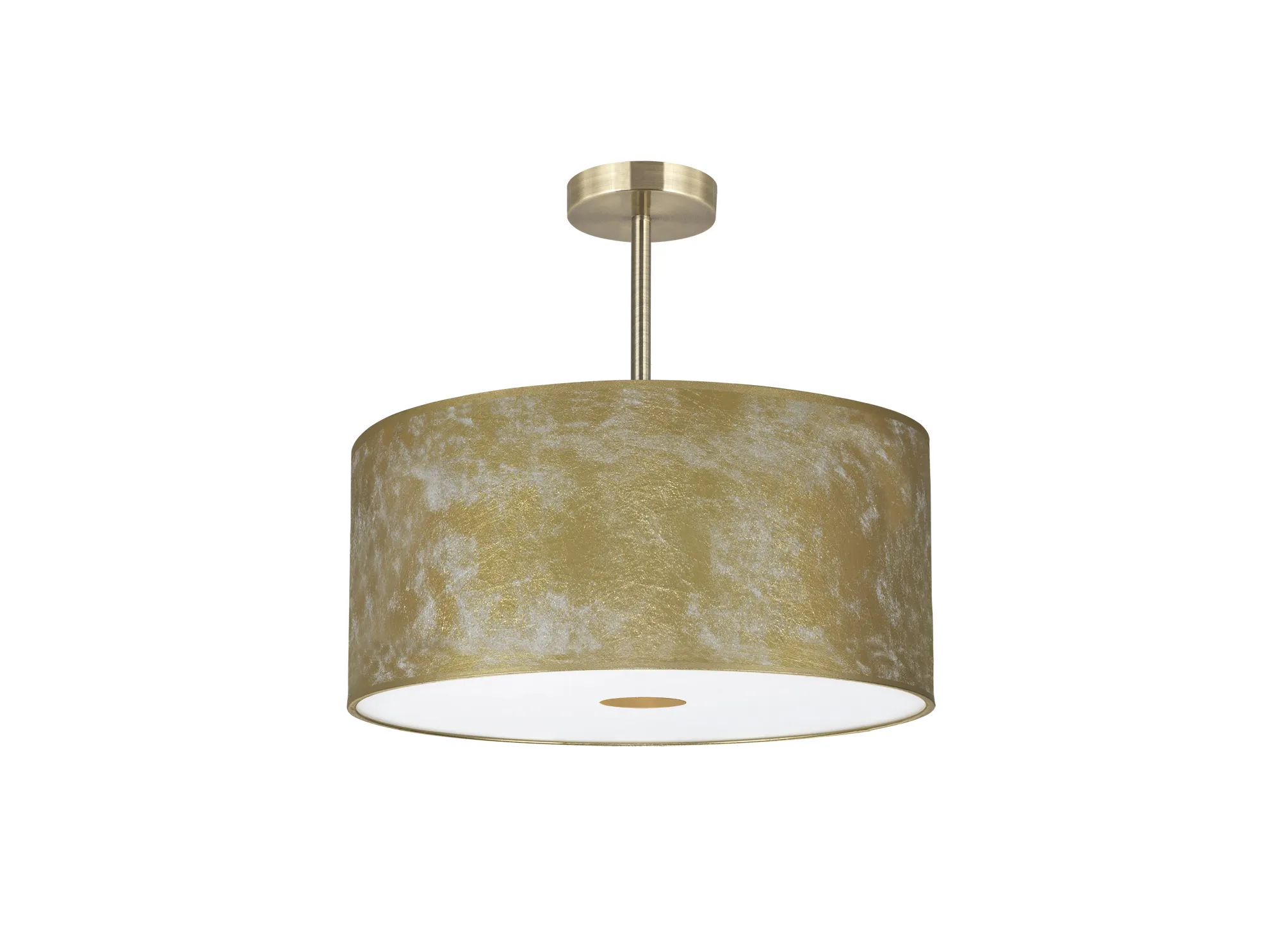 Baymont 50cm Semi Flush 5 Light Antique Brass, Gold Leaf, Frosted Diffuser DK0848  Deco Baymont AB GL